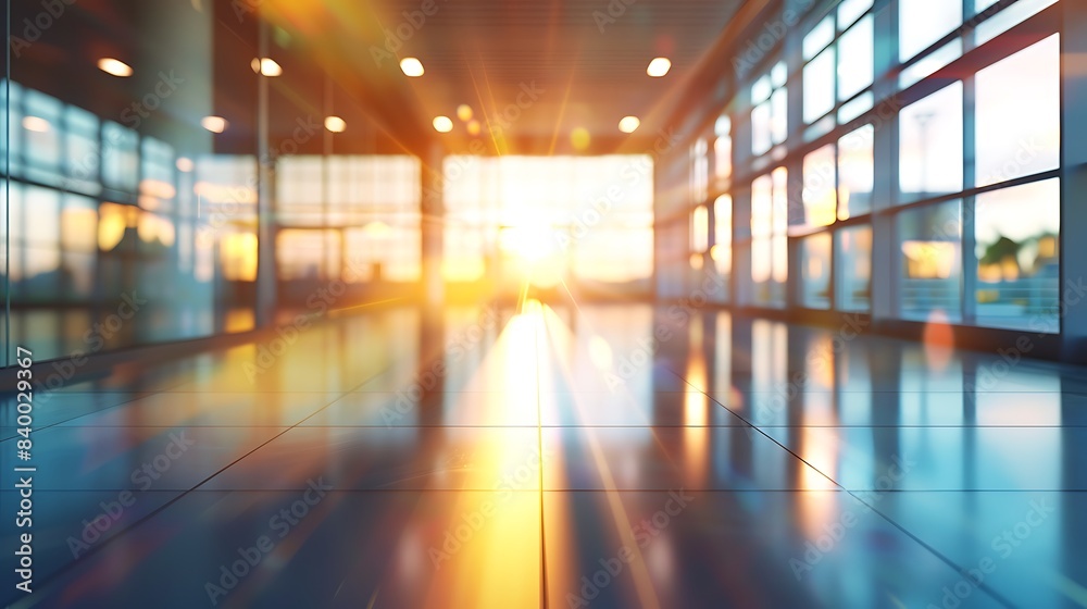 Beautiful blurred background of a light modern office interior with panoramic windows and beautiful lighting. Beautiful blurred background of a light modern office interior with panoramic windows and beautiful lighting.