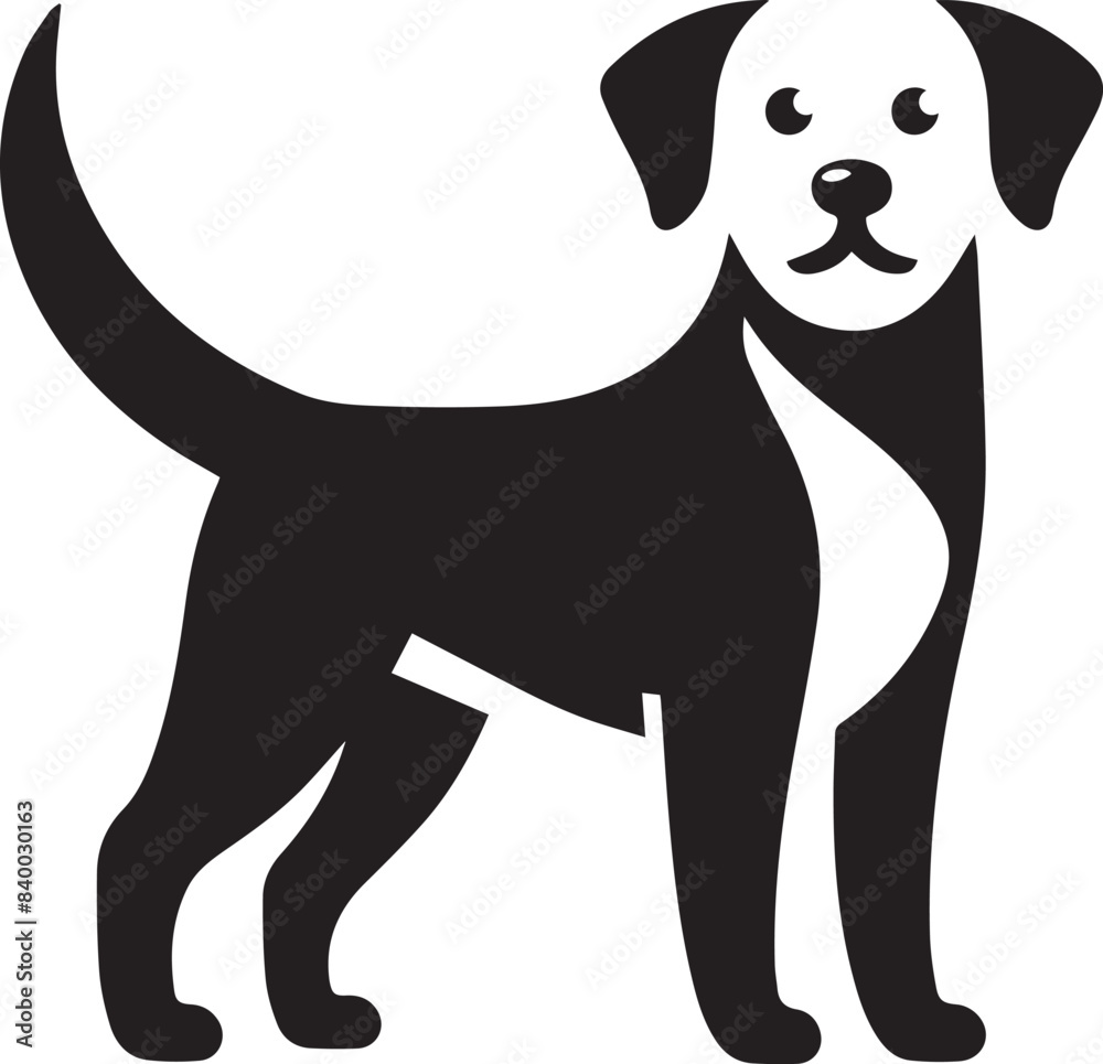 vector, isolated black silhouette of a cute dog, collection icon set and logo vector, isolated black silhouette of a cute dog, collection icon set and logo
