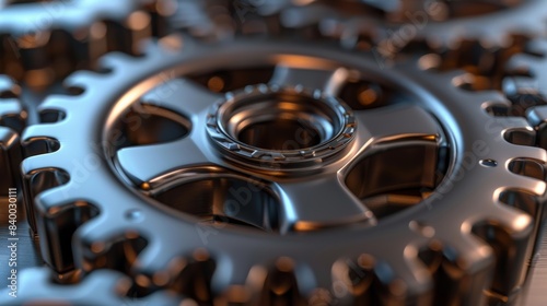 Wallpaper Mural A close-up photo of seamless interlocking gears Torontodigital.ca