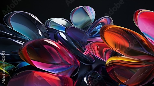 Amidst a sea of darkness, a myriad of vibrant, colorful objects emerge like jewels scattered upon obsidian velvet.