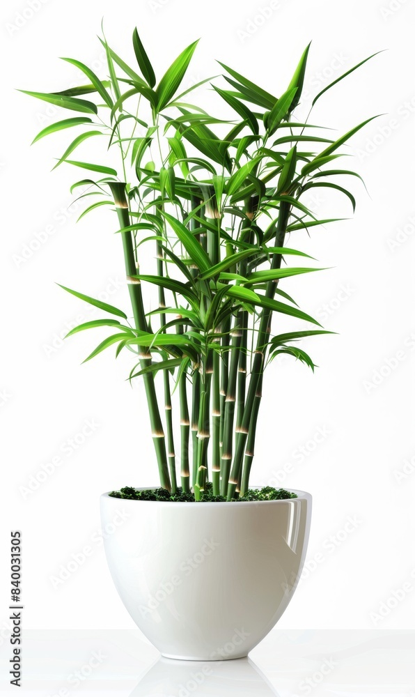 Bamboo in a white ceramic pot Bamboo in a white ceramic pot