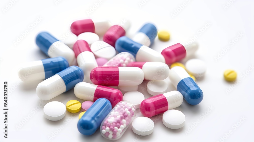 Pills and capsules medical on white backround Pills and capsules medical on white backround