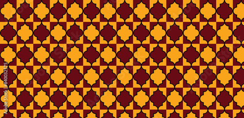 Decorative arabia orange color seamless pattern