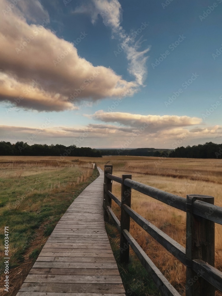 Naklejka premium photo with romantic landscape sky