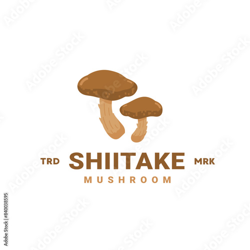 shiitake mushroom logo illustration suitable for vegetable shops and gardens