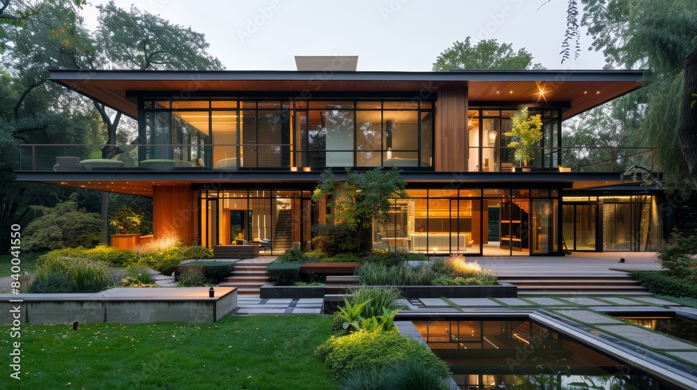 Recycled materials used in modern architecture, showcasing sustainable construction for a sustainable future ecology Recycled materials used in modern architecture, showcasing sustainable construction for a sustainable future ecology