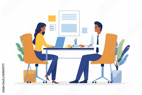 An HR manager conducting a virtual job interview with a candidate
