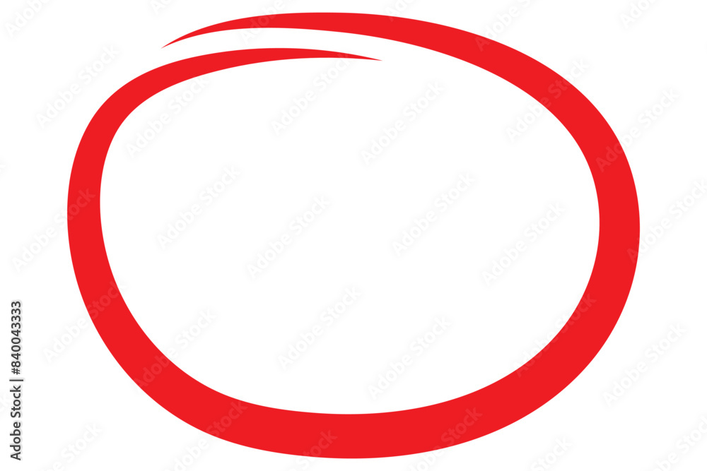 Red circle line hand drawn. Highlight hand drawing circle isolated on white background. Round handwritten circle. For marking text, note, mark icon, number, marker pen, pencil and text check, vector Red circle line hand drawn. Highlight hand drawing circle isolated on white background. Round handwritten circle. For marking text, note, mark icon, number, marker pen, pencil and text check, vector