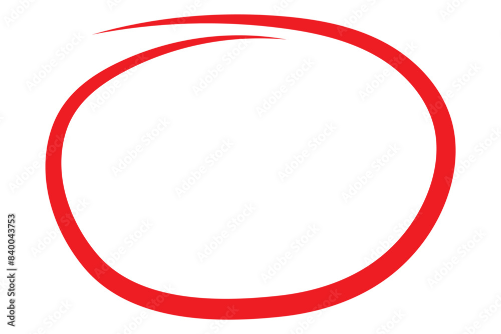 Red circle line hand drawn. Highlight hand drawing circle isolated on white background. Round handwritten circle. For marking text, note, mark icon, number, marker pen, pencil and text check, vector Red circle line hand drawn. Highlight hand drawing circle isolated on white background. Round handwritten circle. For marking text, note, mark icon, number, marker pen, pencil and text check, vector