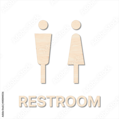 Wood textured printable PNG sign for male and female toilet. bathroom signs. restroom pictogram. Public signage. WC signage.