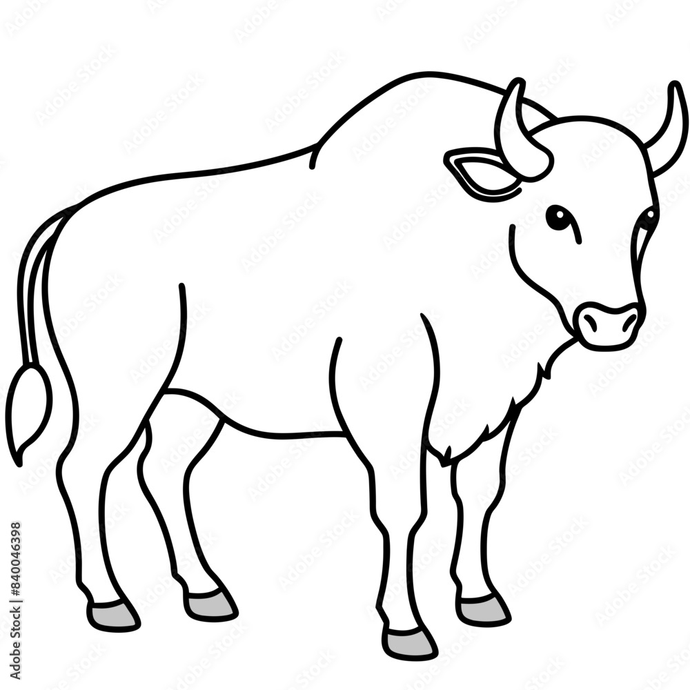 Bison line art vector illustration. Bison line art vector illustration.