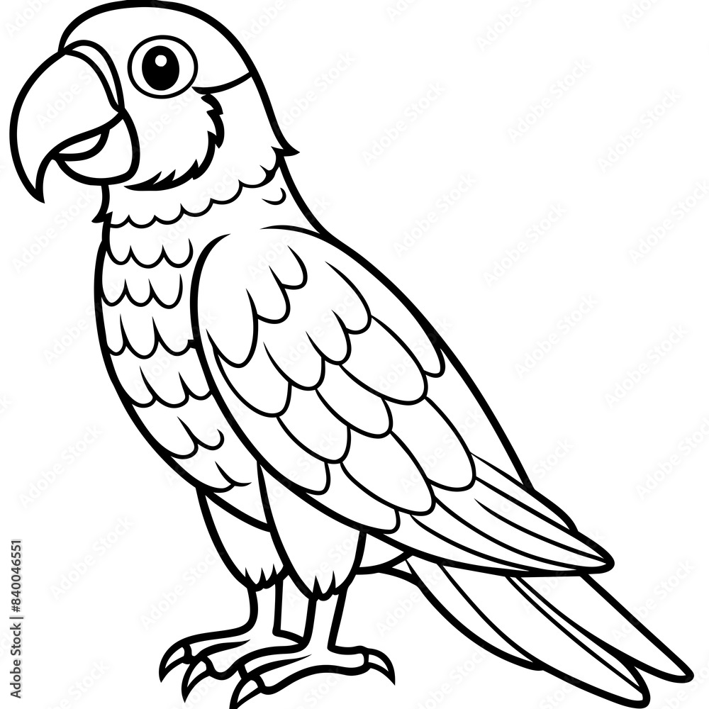 parrot line art vector illustration. parrot line art vector illustration.