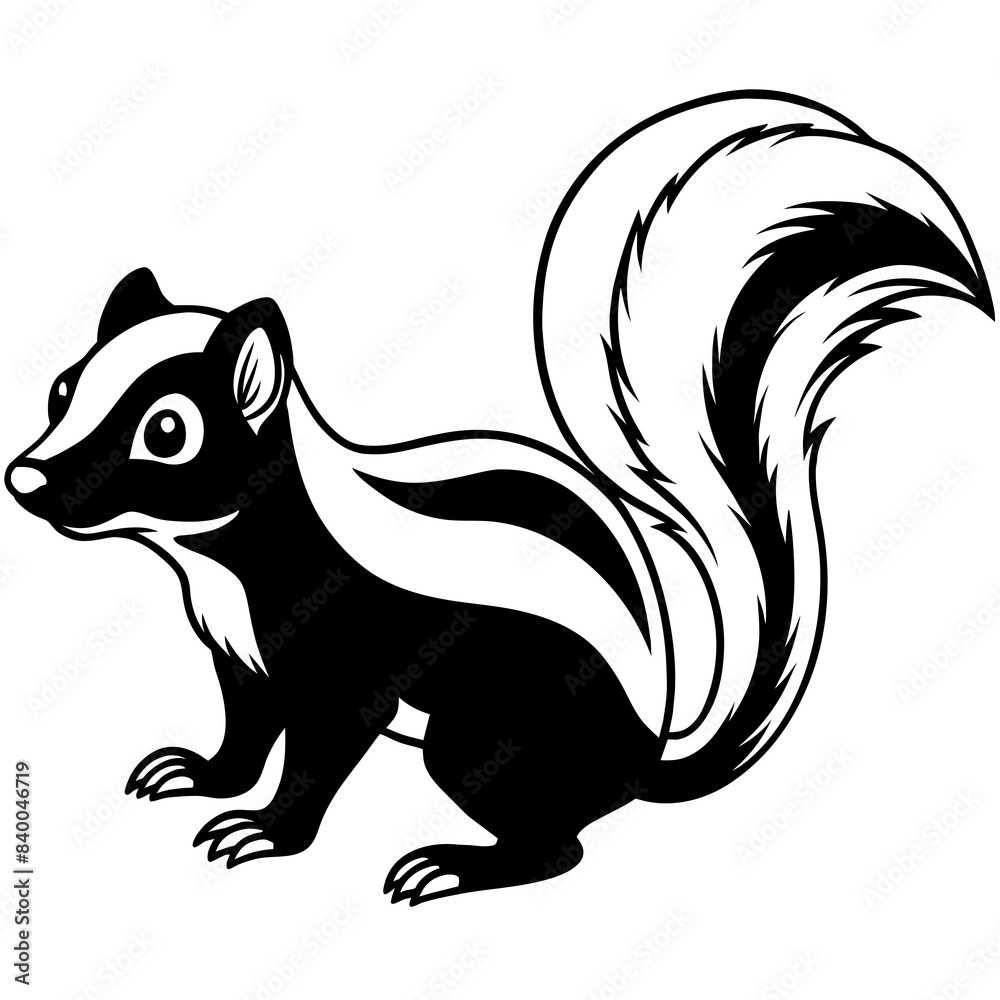 Skunk line art vector illustration. Skunk line art vector illustration.