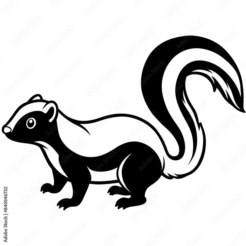 Skunk line art vector illustration. Skunk line art vector illustration.