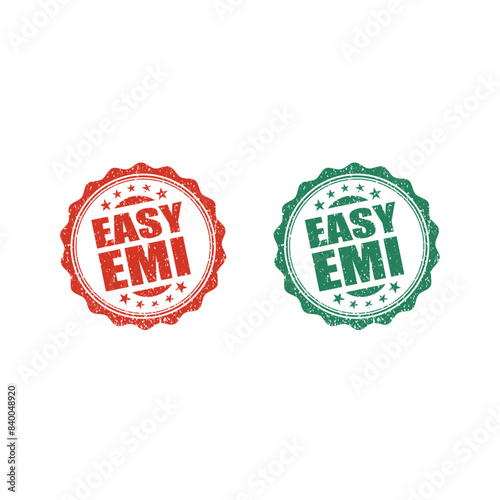 Easy EMI Vintage grunge Stamp Logo Unit Vector Design. Retail, Sale, Electronics, Gadgets etc.,