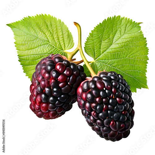 Mulberry fruit isolated on transparent background.