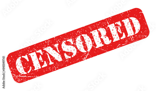 Censored red stamp grunge isolated