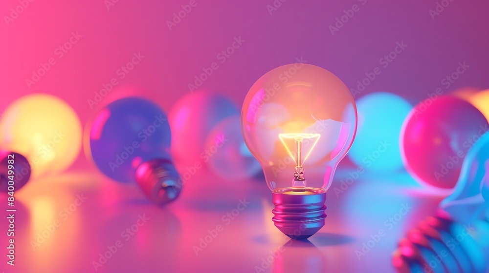 Ignite innovation with vibrant 3D lightbulbs Ignite innovation with vibrant 3D lightbulbs
