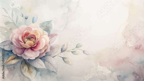 Beautiful floral minimalist watercolor background