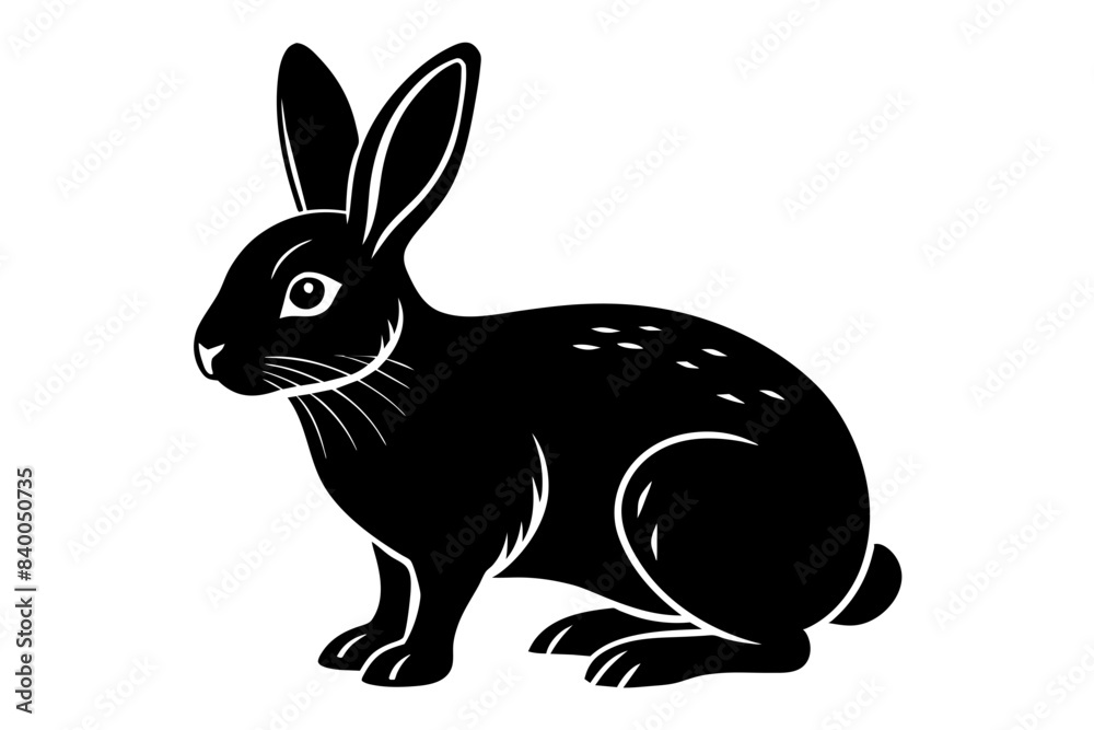 rabbit line art silhouette vector illustration rabbit line art silhouette vector illustration