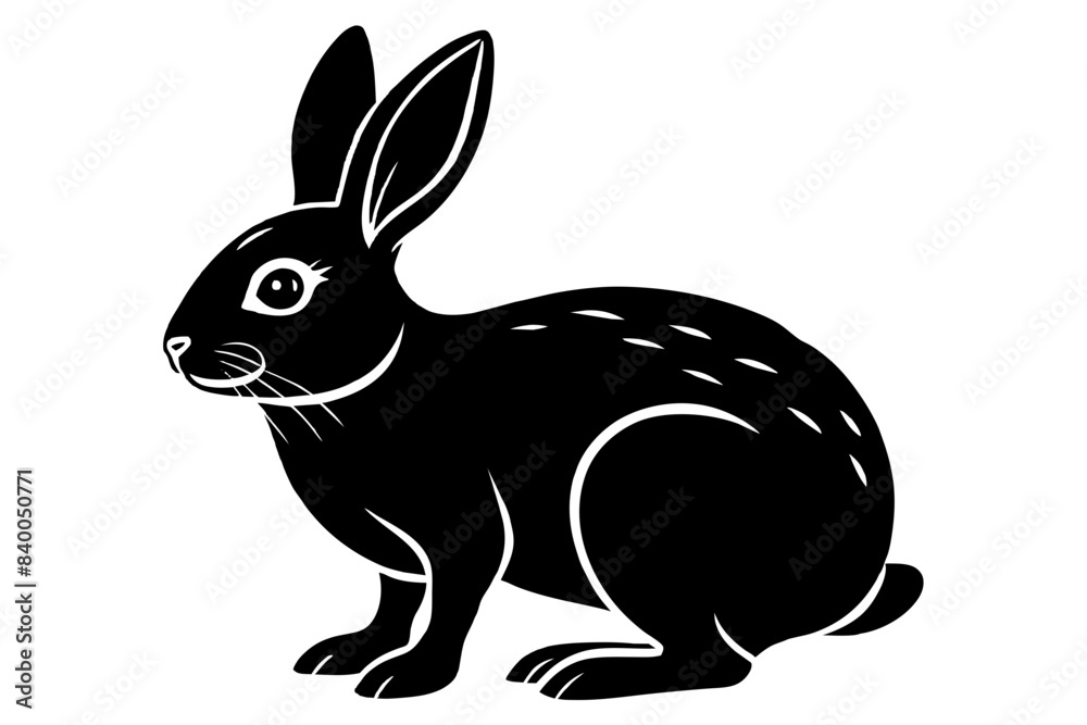 rabbit line art silhouette vector illustration rabbit line art silhouette vector illustration