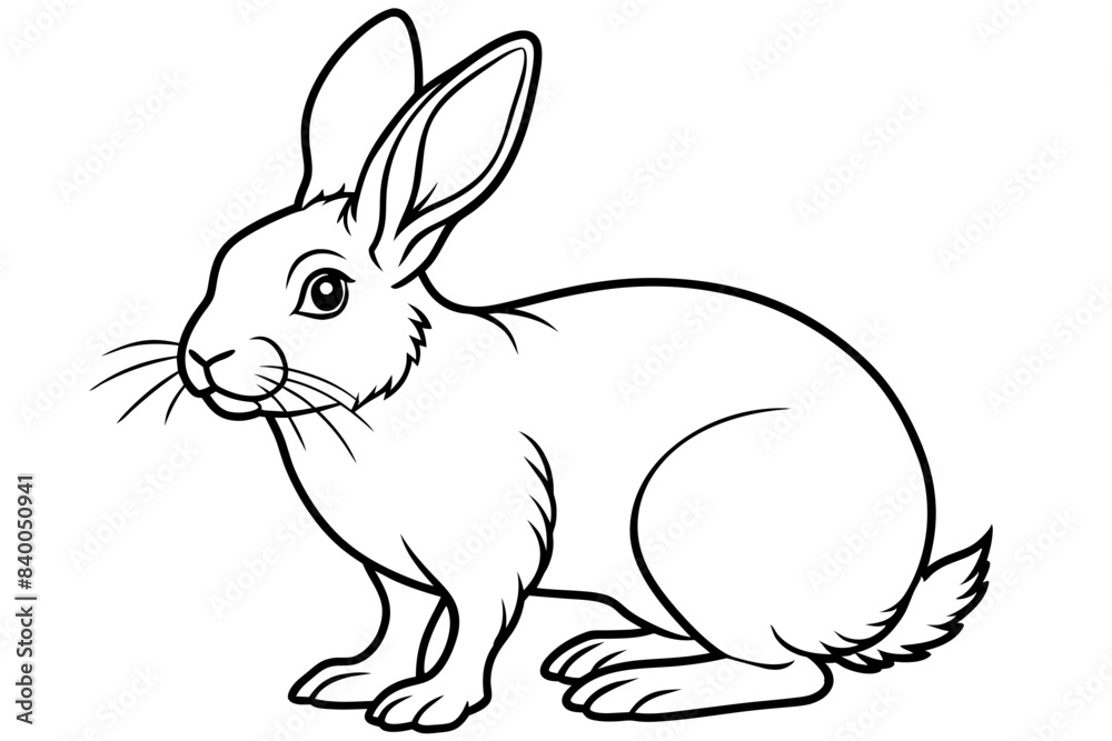 rabbit line art silhouette vector illustration rabbit line art silhouette vector illustration