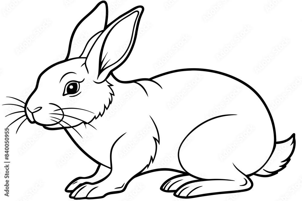 rabbit line art silhouette vector illustration rabbit line art silhouette vector illustration