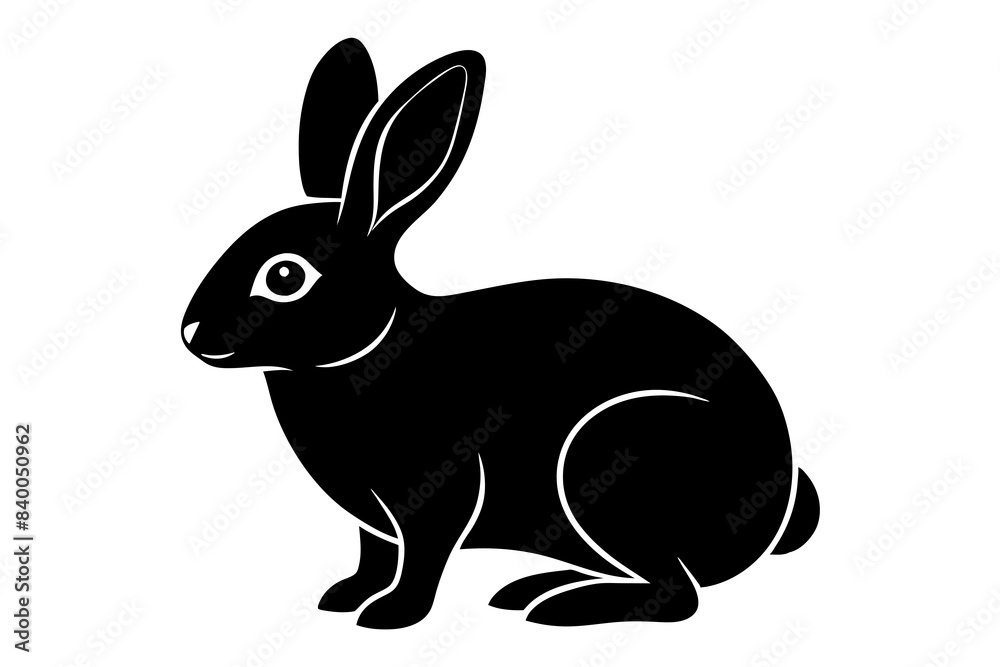 rabbit line art silhouette vector illustration rabbit line art silhouette vector illustration