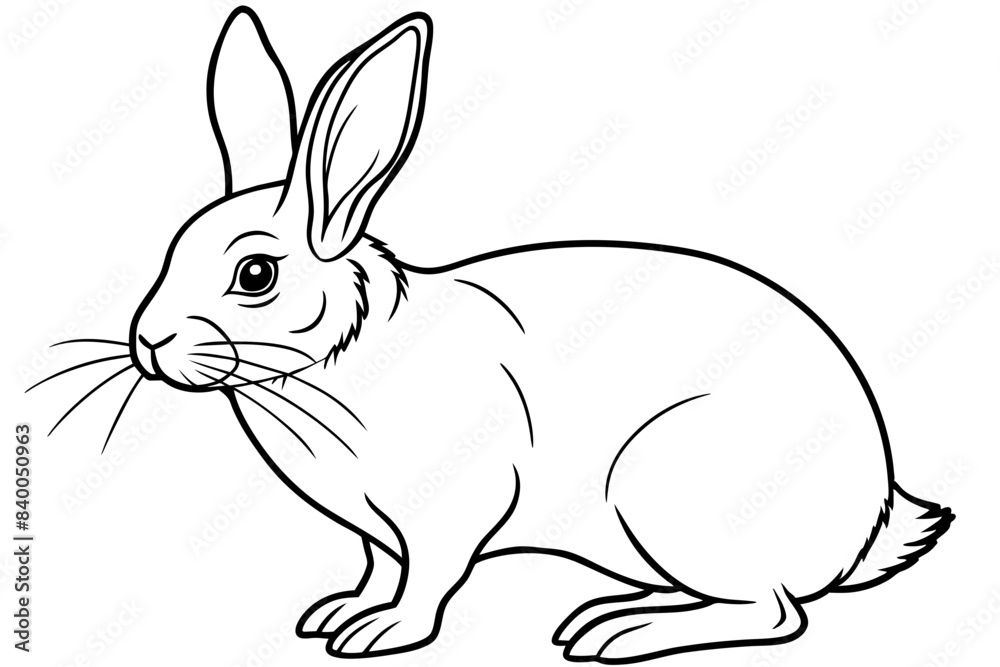 rabbit line art silhouette vector illustration rabbit line art silhouette vector illustration