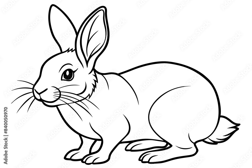rabbit line art silhouette vector illustration rabbit line art silhouette vector illustration