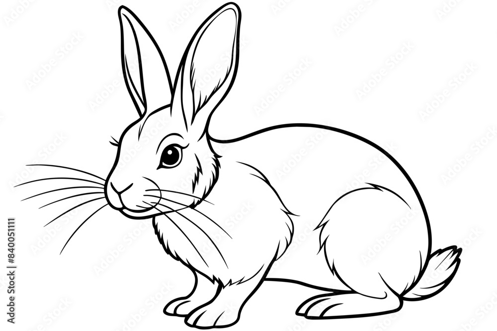 rabbit line art silhouette vector illustration rabbit line art silhouette vector illustration
