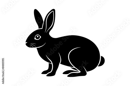 rabbit line art silhouette vector illustration