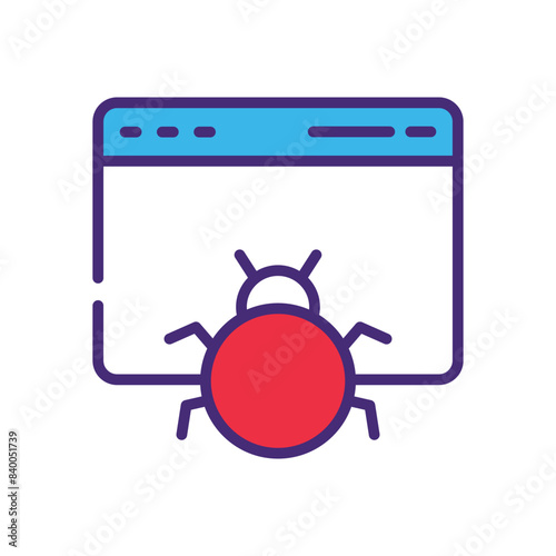 Bug icon isolate whitebackground vector illustration