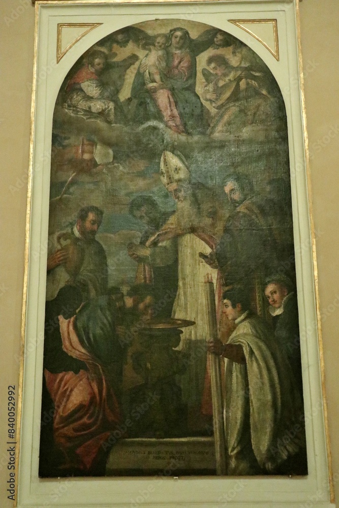 Vasto - Dipinto seicentesco Battesimo di Sant'Agostino nella Chiesa di Santa Maria Maggiore