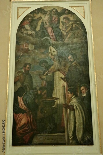 Vasto - Dipinto seicentesco Battesimo di Sant'Agostino nella Chiesa di Santa Maria Maggiore photo