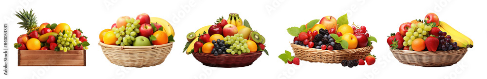 Banana grapes fruit apple set Banana grapes fruit apple set