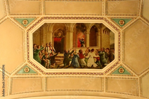 Obraz na płótnie Vasto - Miracolo della Santa Spina sulla volta della Chiesa di Santa Maria Maggiore w salonie
