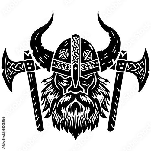 viking head with axe vector transparent background PNG clipart