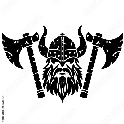 viking head with axe vector transparent background PNG clipart