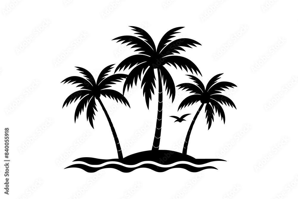 coconut trees silhouette vector illustration coconut trees silhouette vector illustration