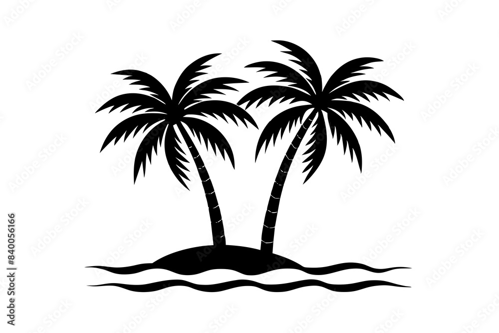 coconut tree silhouette vector illustration coconut tree silhouette vector illustration