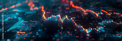 A vibrant digital representation of stock market data, featuring colorful graphs and charts illustrating financial trends and analysis..A vibrant digital representation of stock market data, 