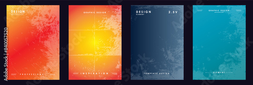 Minimalist style grunge gradient poster background vector set. Distressed poster background collection set. Design for social media, cover, magazine, poster, card, banner, flyer.
