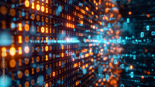 Wallpaper Mural Photograph abstract symbols or icons representing artificial intelligence, such as binary code, conveying the complexity and innovation of AI technology. High quality and high details. Torontodigital.ca