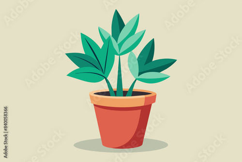 potted plant vector illustration