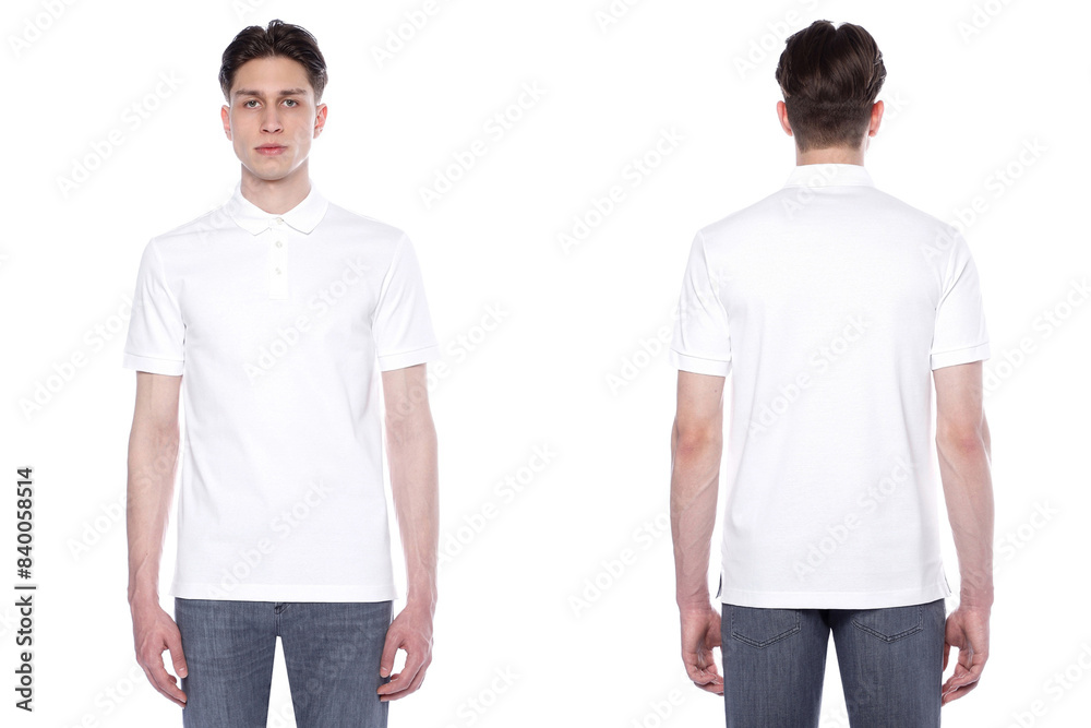 Mock-up of a white T-shirt on a man Mock-up of a white T-shirt on a man