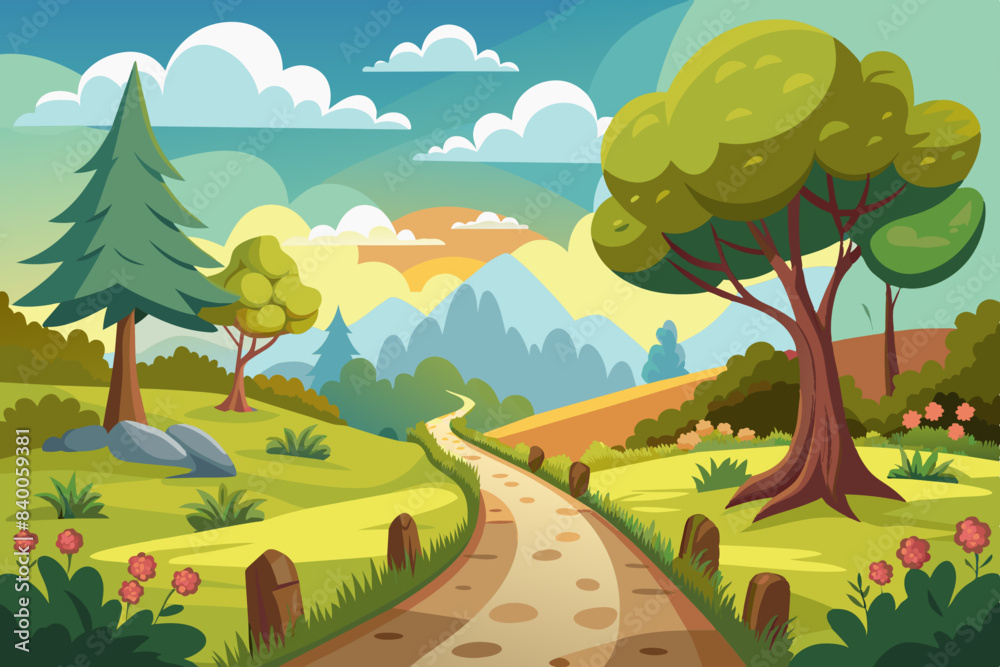 Obraz premium crooked path vector illustration