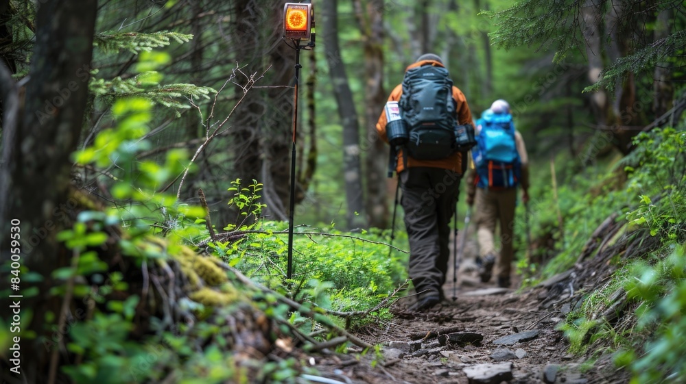 emergency response beacons equipped with P-IoT technology along a hiking trail, allow distressed hikers to signal for help without a cellular connection emergency response beacons equipped with P-IoT technology along a hiking trail, allow distressed hikers to signal for help without a cellular connection