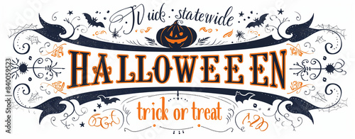 Wallpaper Mural halloween banner with skull and bones Torontodigital.ca