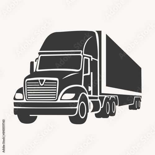 Semi Truck Silhouette Design